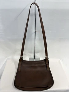 Coach 9134 Vintage Slim Hippie Flap Dark Brown Leather Crossbody Saddle Bag - Picture 1 of 17