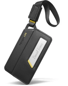 Spigen Luggage Tag | LF510 Velo Leather Magnetic Strap Closure w/ Name Cutout - Picture 1 of 11