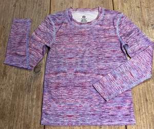 CHAMPION Girl’s Long Sleeved ATHLETIC Top~SMALL~100% Polyester PINK & PURPLE EUC - Picture 1 of 4