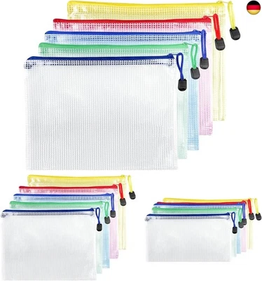 Brevanza 15 Stück Dokumententasche A4+A5+A6, Wasserdichte Mesh