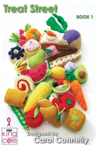 King Cole Treat Street Knitting Pattern Book 1 DK Cakes Veg & Fruit Toys - Picture 1 of 24