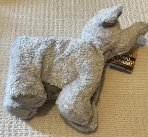 12” Animal Planet Fold N Stand Gray Elephant Stuffed Plush Toy Animal Pillow - Picture 1 of 5