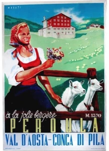 Original vintage poster VAL D'AOSTA PEROULA FARM GIRL 1949 - Picture 1 of 1