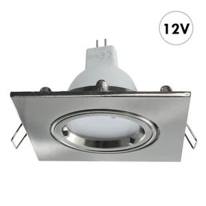 Faretto silver incasso quadrato 12V lampada LED MR16 supporto luci barca camper - Imagen 1 de 8