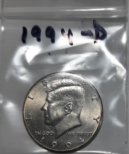 1994-D Kennedy Half Dollar, zirkuliert aber schön! - Bild 1 von 2