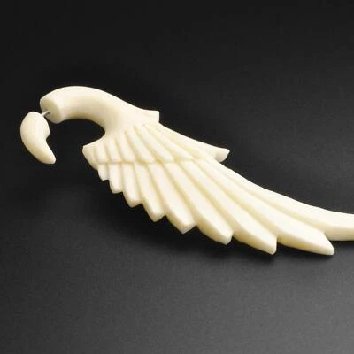 Bone Fake Gauge Angel Wing | Faux Ear Plug Stretchers - Image 1 of 3