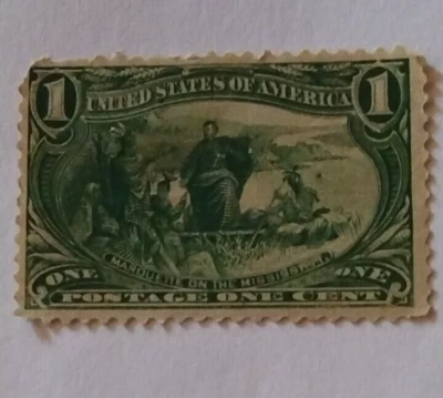 USA 1898 Trans-Mississippi 1¢ Marquette Scott #285 Unused.  - Image 1 of 2