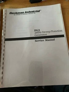 Beckman Industrial FG3 Sweep Function Generator, Service Manual - Picture 1 of 3