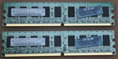 HP XW4600 4GB RAM Kit (2x 2GB 444909-061 2RX8 PC2-6400E Unbuffered ECC DIMM) - Image 1 of 2