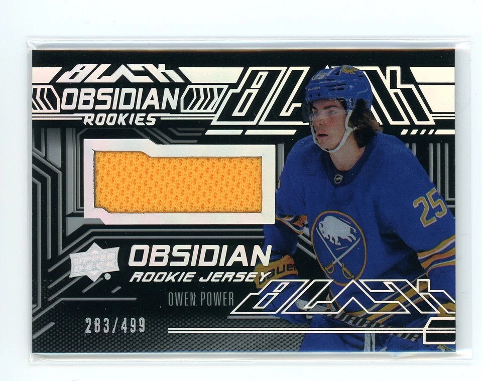 2022-23 SPx UD Black Obsidian Rookies Jersey /499 Owen Power #ORJ-OP RC - Image 1 of 1