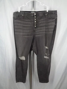 Torrid Bombshell Skinny High Rise Jeans Plus Size 30R Distressed Button Fly New - Picture 1 of 10
