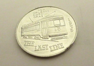  1975 THE LAST LINE ALUMINUM Vintage New Orleans Mardi Gras Doubloon  - Picture 1 of 2