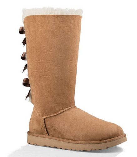 Nuovo con scatola UGG donna Bailey fiocco alto in castagno