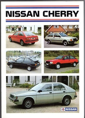 Nissan Cherry 1983-1984 UK Market Sales Brochure DX, GL, Europe, GTi & Turbo - Image 1 of 2