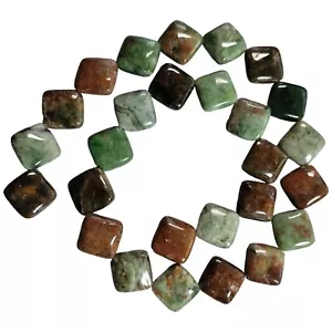 Beautiful African Green Opal 14mm Diamond Beads 15" Str. Square w/Diagonal Drill - Picture 1 of 6