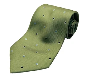 Nautica Men's Tie 100% Silk Woven Necktie Green Blue Dots - Picture 1 of 7