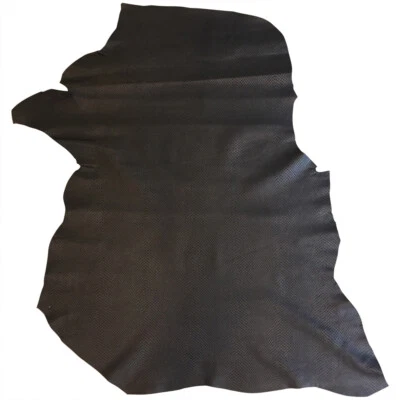 Black Snakeskin Embossed Genuine Leather Hide - Crafting Artisan Supply Projects - Image 1 of 4