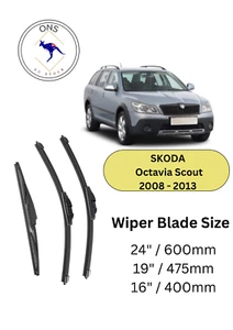 WIPER BLADES FOR SKODA OCTAVIA SCOUT 2008-2013 (1Z) - Picture 1 of 4