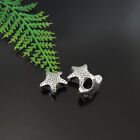40pcs Vintage Silver Alloy Star Shape Beads Pendants Charms 12x12x6mm