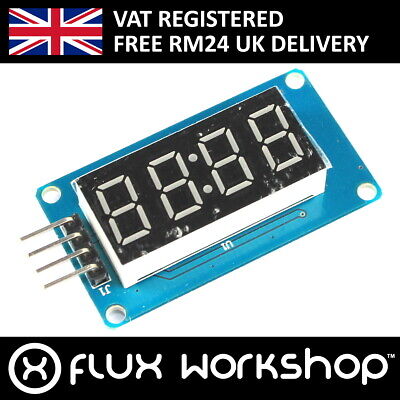 4 Digit Red 7 Segment LED Module TMH1637 Digital Clock Arduino Flux Workshop • 5.29£
