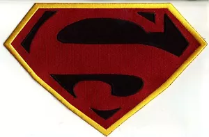 7.6 x 11.7" Extra-Large Fully Embroidered Superman New Frontier Chest Logo Patch - Picture 1 of 3
