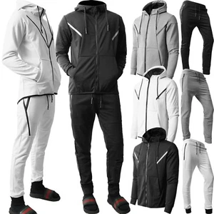 Mens TRAINING Jacket Pants Zip Up Hoodie Jogger Slim Fit Casual Gym Premium - Picture 1 of 65