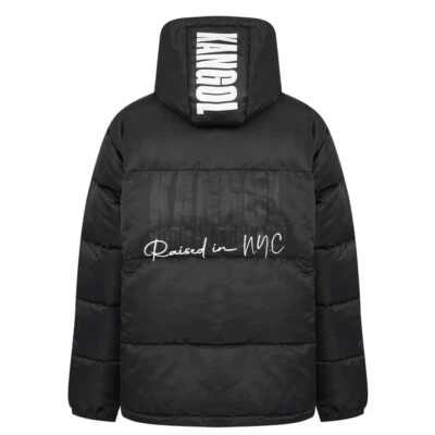 Abrigo acolchado Kangol para hombre chaqueta ropa exterior negro XL *RARO* Foto 1 de 4