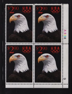 1991 EAGLE $2.90 Sc 2540 MNH plate block of 4 CV $24 - Picture 1 of 1