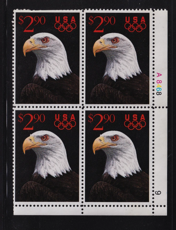 1991 EAGLE $2.90 Sc 2540 MNH plate block of 4  CV $24 - Image 1 of 1