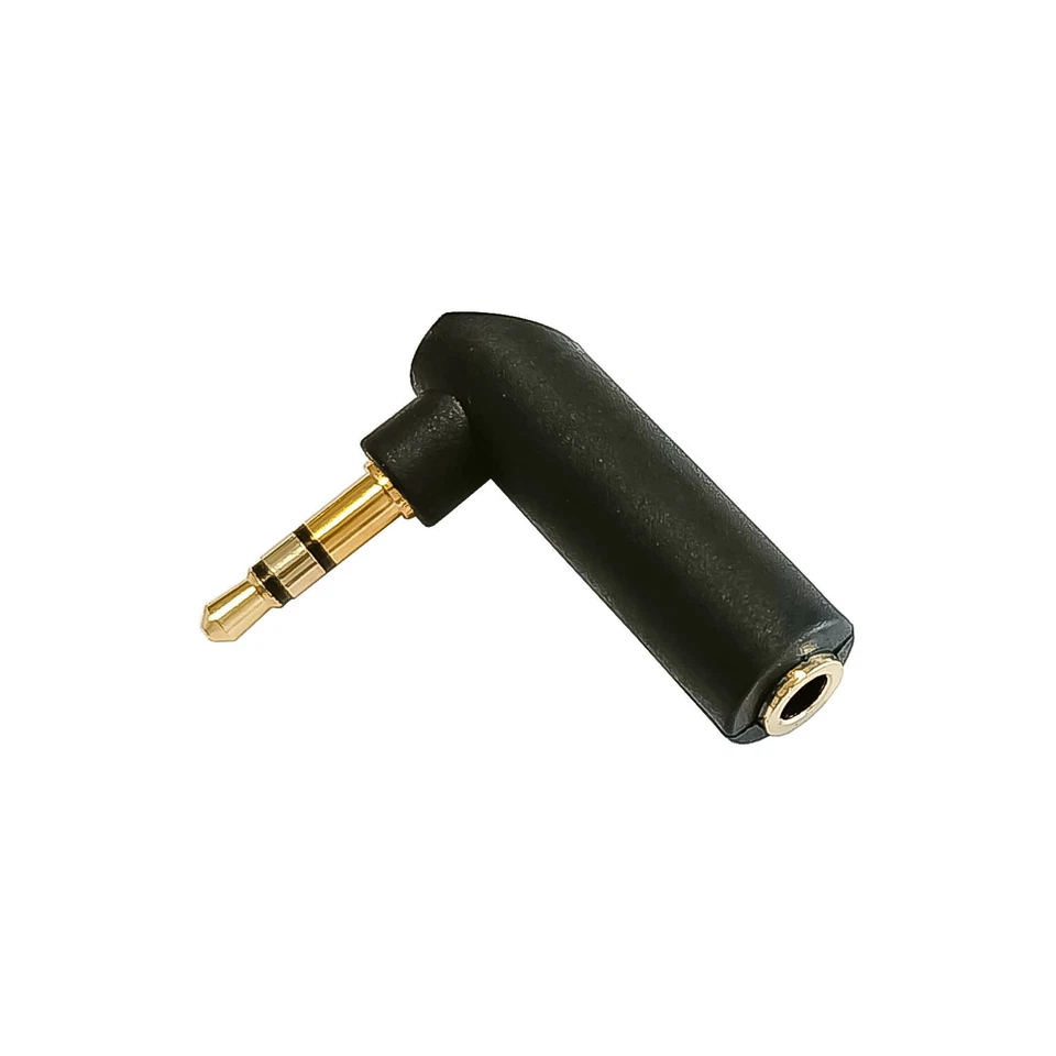 Klinken Winkel Adapter Stecker auf Buchse 3,5 mm stereo HIFI vergoldet 90 Grad - Bild 1 von 1