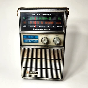 Radio Eléctrica/Batería AM FM Estado Sólido Browni De Lux De Colección Probada Funciona - Imagen 1 de 10