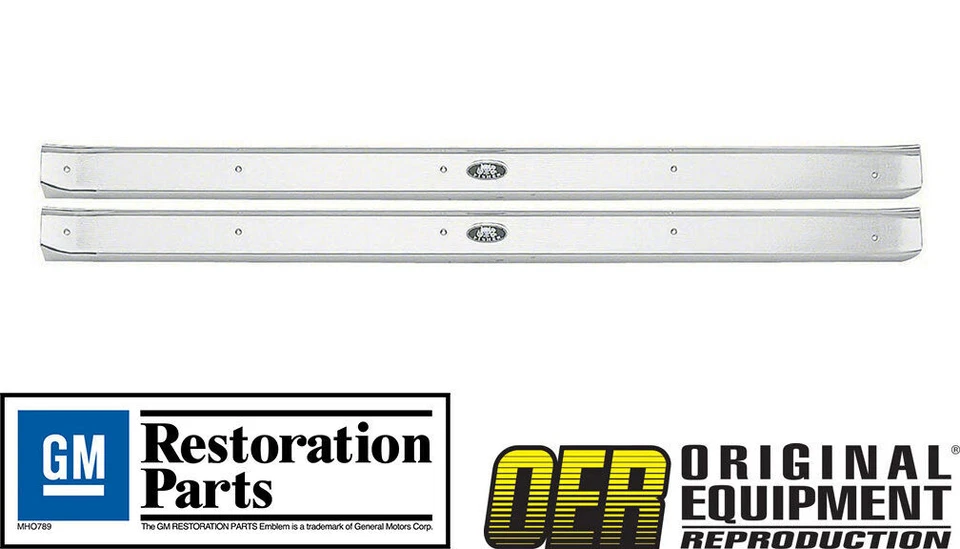 NEW 1961-1964 Oldsmobile 88 & 98 2-Door Riveted Sill Scuff Plates - Pair - Image 1 of 1
