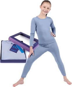 Thermal Underwear for Kids Girls Thermals Top & Bottom Set Long Underwear Base L - Picture 1 of 12
