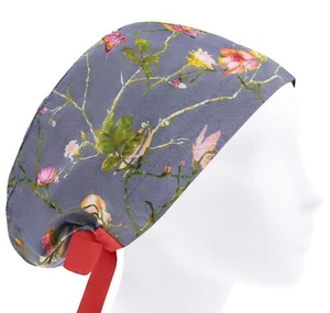 Scrub caps floral, scrub hat butterfly, surgery cap, surgical hats, nurse hat - Picture 1 of 3