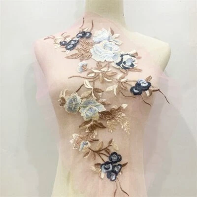 Wedding Clothing Decoration Patches 49*21cm Boutonniere 1Pc Embroidery Flower - Image 1 of 4