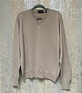 Glen Lyon 100% Cashmere V-Neck Men's Sweater Beige  Size L - Picture 1 of 4