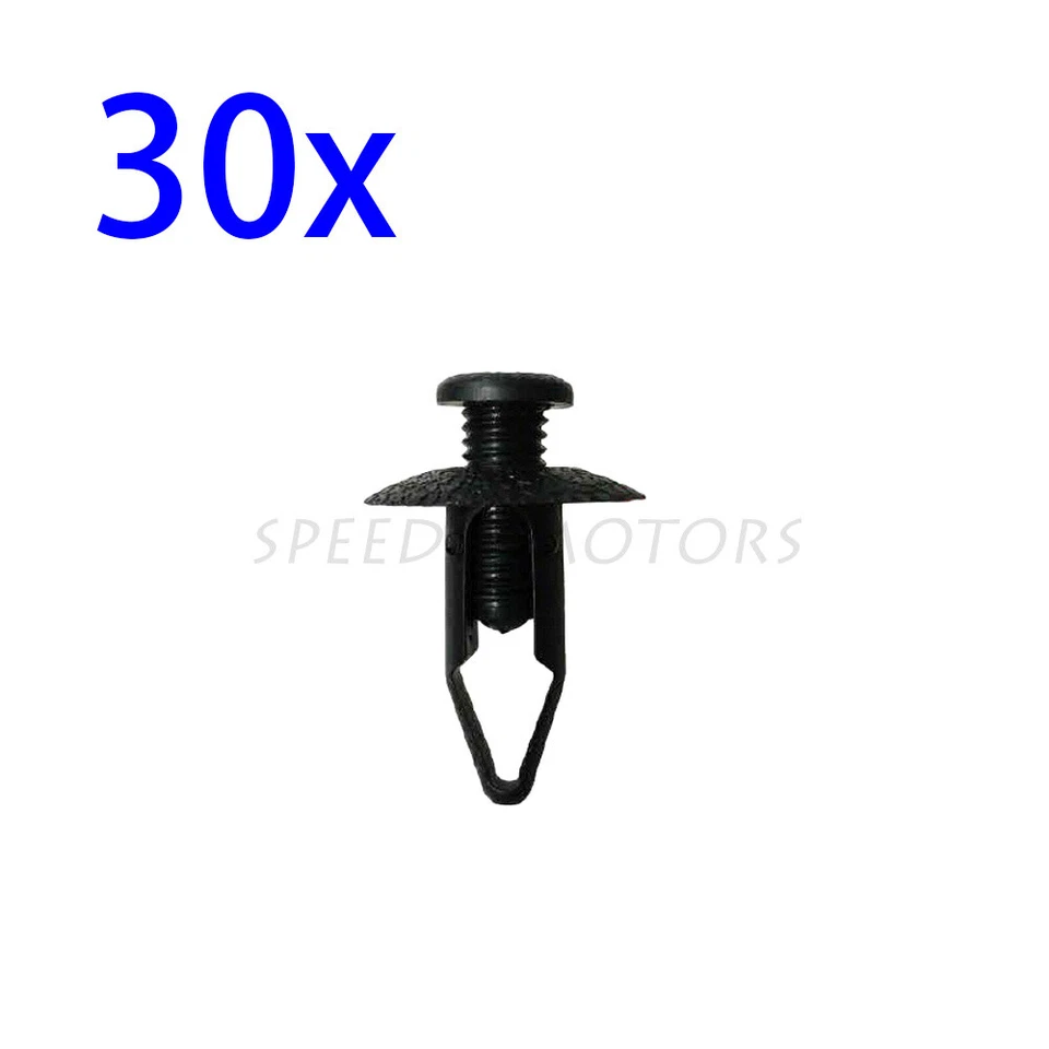 30 Front Bumper Fascia Push Type Clip Retainer Black for Nissan Mitsubishi 300ZX - Imagem 1 de 4