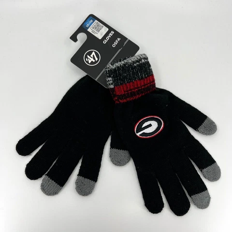 New '47 Georgia Bulldogs Winter Gloves Mens One Size Black Knit NCAA College Cover