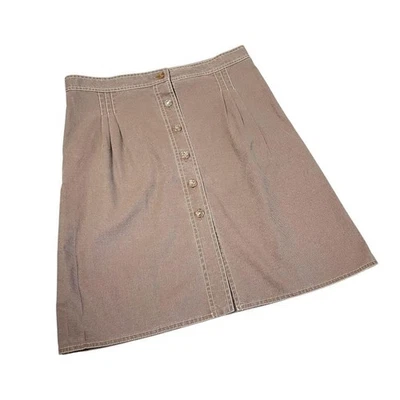 Saia jeans Chanel 06P marrom claro marca COCO botão algodão feminina tamanho 38 Itália - Imagem 1 de 4