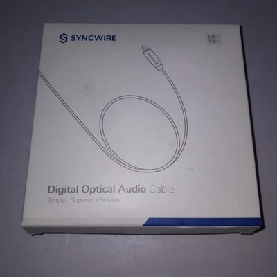 Cable de audio óptico digital Syncwire macho a macho Cable Toslink 5,9 pies/1,8 m Foto 1 de 2