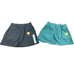 2 New Cat & Jack Girls Medium (8) Stretch PolyCotton Elastic Waist Short Skorts - Picture 1 of 6