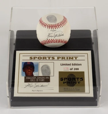 Cubs Fergie Jenkins Signed Thumbprint Baseball LE #'d/200 w/ Display Case BAS - Image 1 of 4