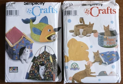 2 - Simplicity Crafts  Patterns 9004 & 5233  CATS  Beds, Tents, etc.  UC/FF - Image 1 of 4