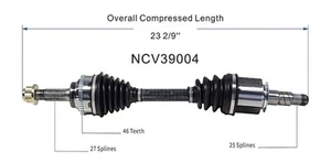 Conjunto de eje CV delantero derecho GSP NCV39004 se adapta a INFINITI G25, G35, G37, Q40 - Imagen 1 de 4