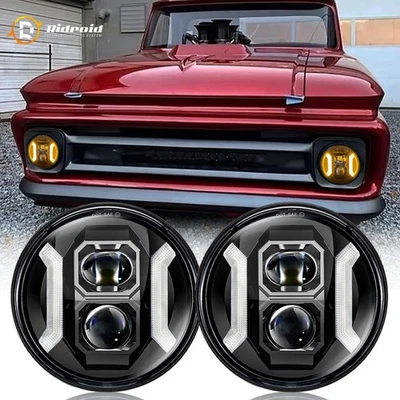 300W Pair 7" LED Headlight DRL For Chevrolet C10 Pickup 1962 1963 1964 1965-1980 - Image 1 of 4