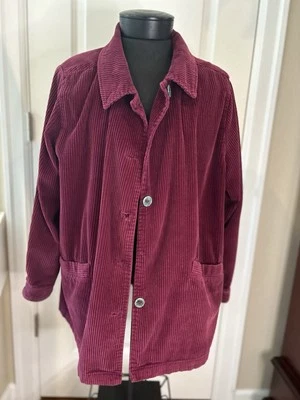 CHAQUETA DE PANA GRUESA GRANATE MUJER DENTRO PLISADA ESPALDA TALLA 1X Algunos daños ver foto Foto 1 de 4