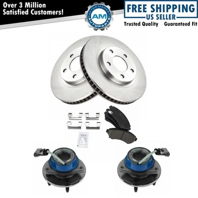 Wheel Hub Ceramic Brake Pad Rotor Kit for Buick Cadillac Chevy Olds Pontiac - Image 1 of 4