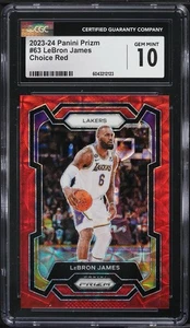 2023 Panini Prizm Choice Red LeBron James /88 #63 CGC 10 GEM MINT - Picture 1 of 2