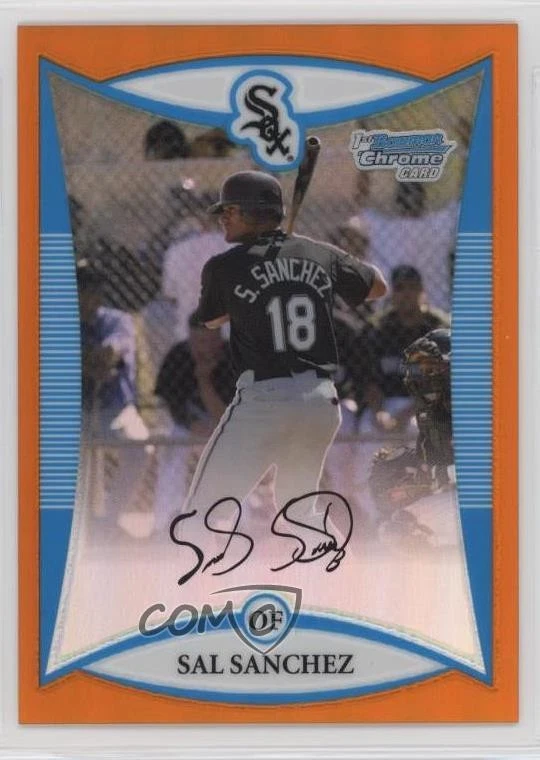 2008 Bowman Chrome Prospects Orange Refractor /25 Sal Sanchez #BCP83 - Image 1 of 2