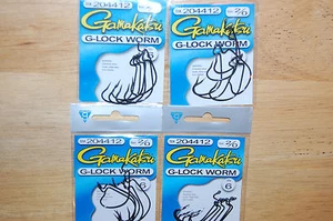 4 packs gamakatsu g-lock bass worm hook 204412 2/0 value 24 hooks - Picture 1 of 2